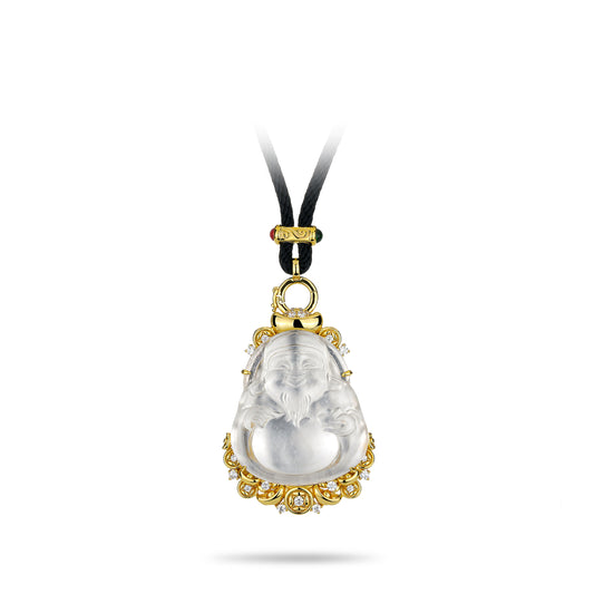 Golden time Collection High Jewelry Limited Edition: Premium Icy Jadeite Prosperity God Pendant