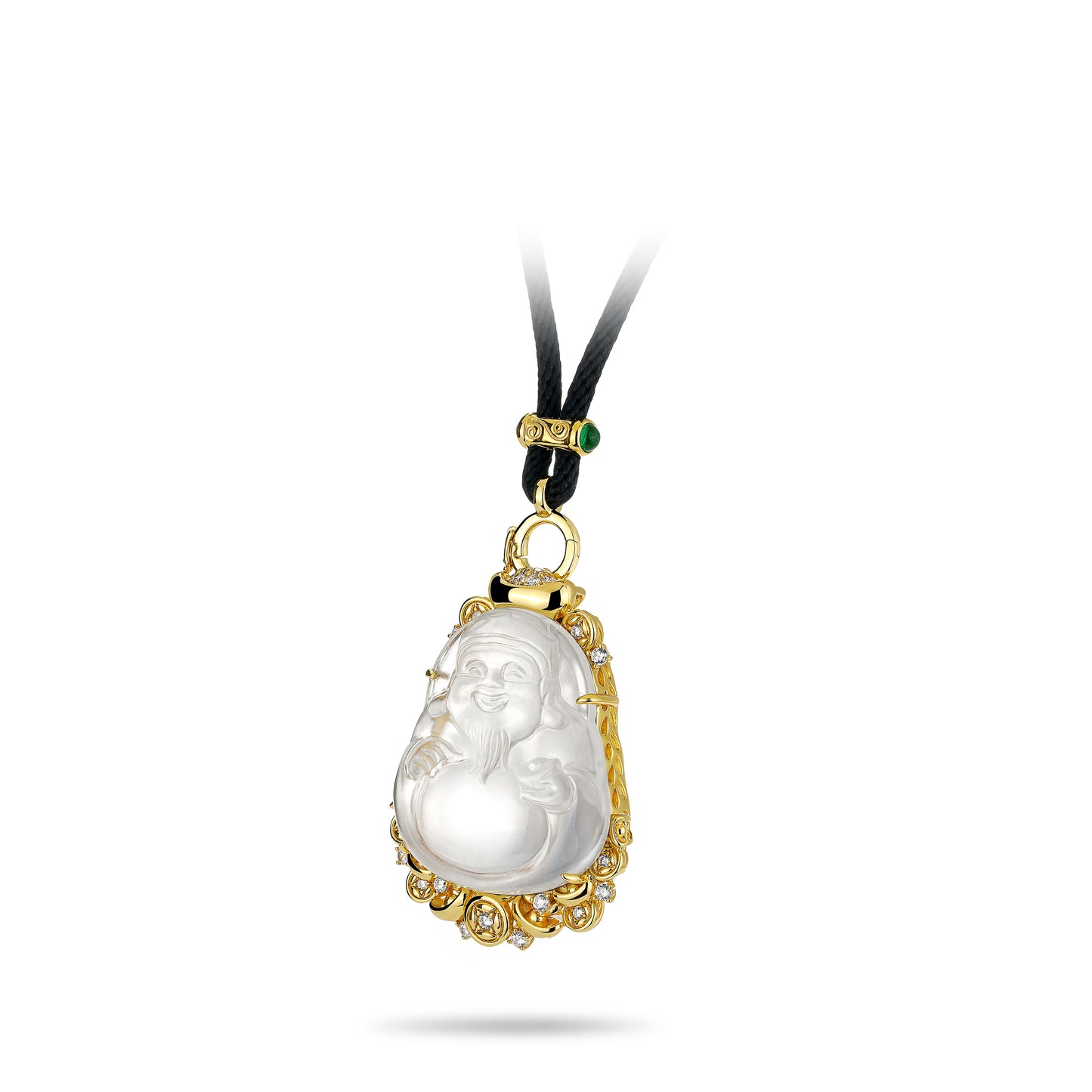 Golden time Collection High Jewelry Limited Edition: Premium Icy Jadeite Prosperity God Pendant