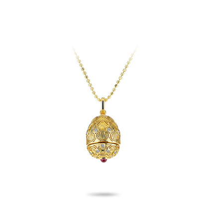 Golden time Limited Edition Collection: Red Heart, Dove Egg Box Pendant Necklace (chain for free)