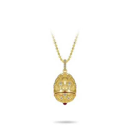 Golden time Limited Edition Collection: Red Heart, Dove Egg Box Pendant Necklace (chain for free)