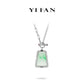 High Jewelry collection: Premium Green Blossom Jade "No Worries" Modern Unique chain Necklace