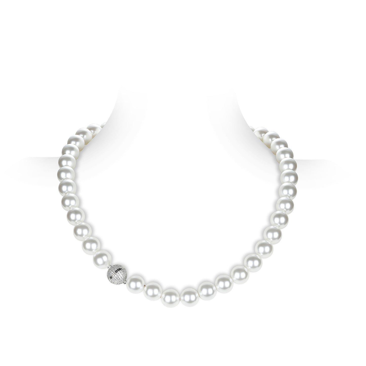 "White Night Pearls" Necklace (12mm pearl size)
