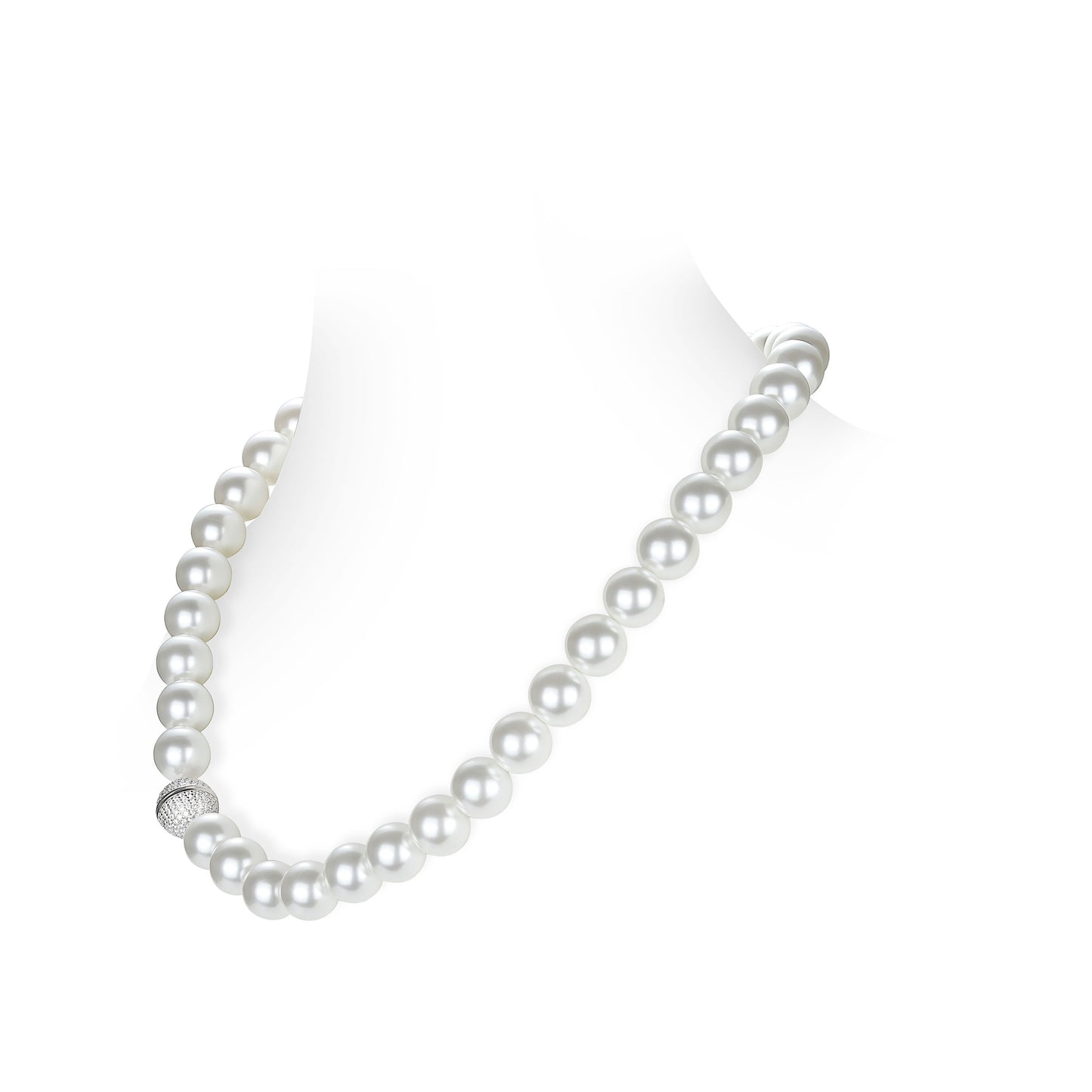 "White Night Pearls" Necklace (12mm pearl size)