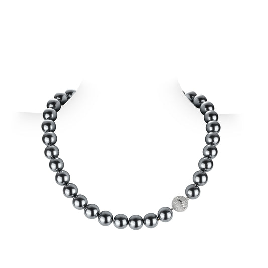 "Grey Night Pearls" Necklace (12mm pearl size)