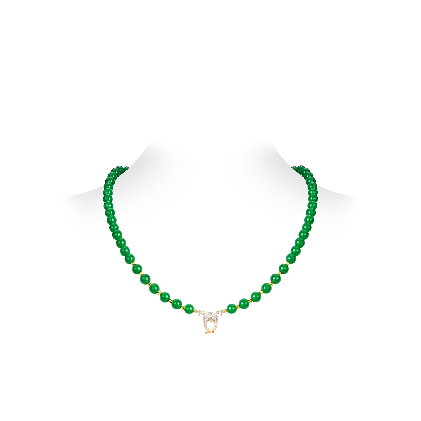 Pre-order Golden time collection: Modern Green chalcedony beads necklace (Unisex, multi-fuction)