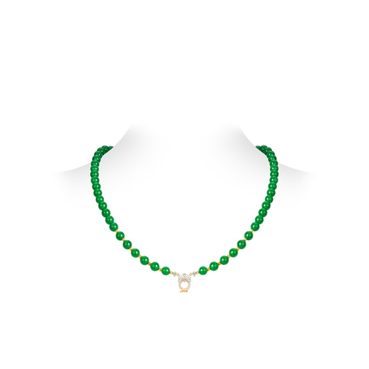 Pre-order Golden time collection: Modern Green chalcedony beads necklace (Unisex, multi-fuction)