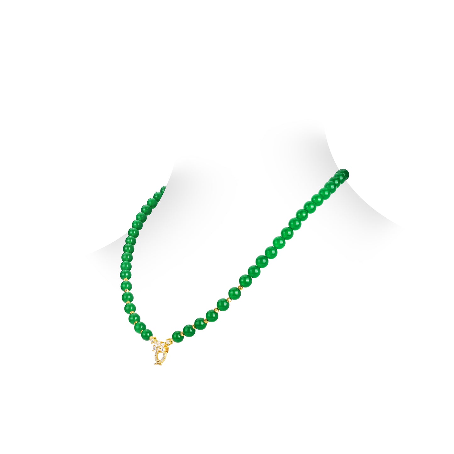 Pre-order Golden time collection: Modern Green chalcedony beads necklace (Unisex, multi-fuction)