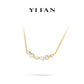 Minimalist collection: Modern Mixed-cutting "Golden Smile" delicate Necklace