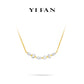 Minimalist collection: Modern Mixed-cutting "Golden Smile" delicate Necklace