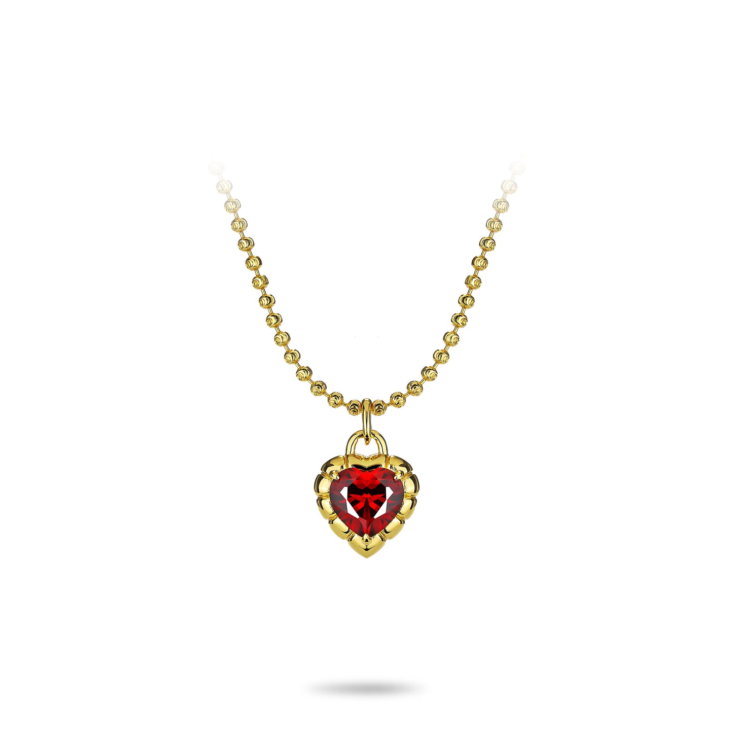 Golden time Welfare Exclusive: Modern Red Heart Pendant Necklace (chain for free)