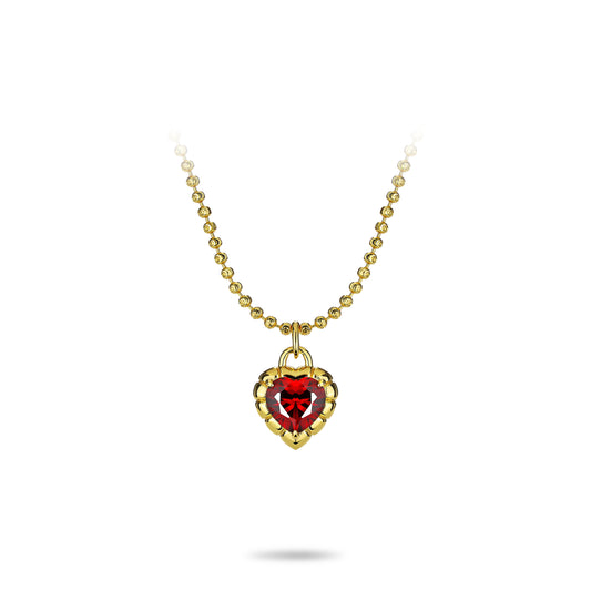 Golden time Welfare Exclusive: Modern Red Heart Pendant Necklace (chain for free)