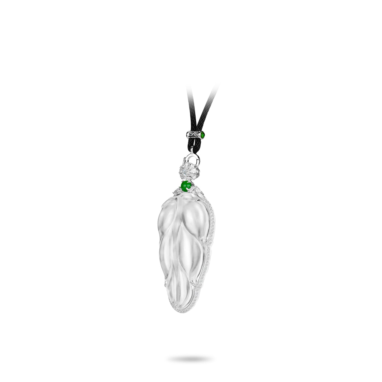 High Jewelry Limited Edition: Premium Icy Jadeite “Giant Leaf” Pendant Necklace