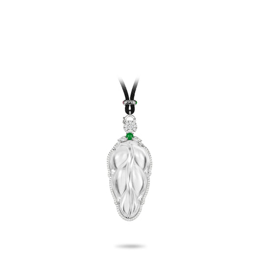 High Jewelry Limited Edition: Premium Icy Jadeite “Giant Leaf” Pendant Necklace