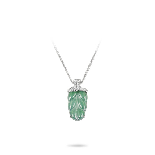 Promotion design: Green Jade “Leaf” Pendant Necklace