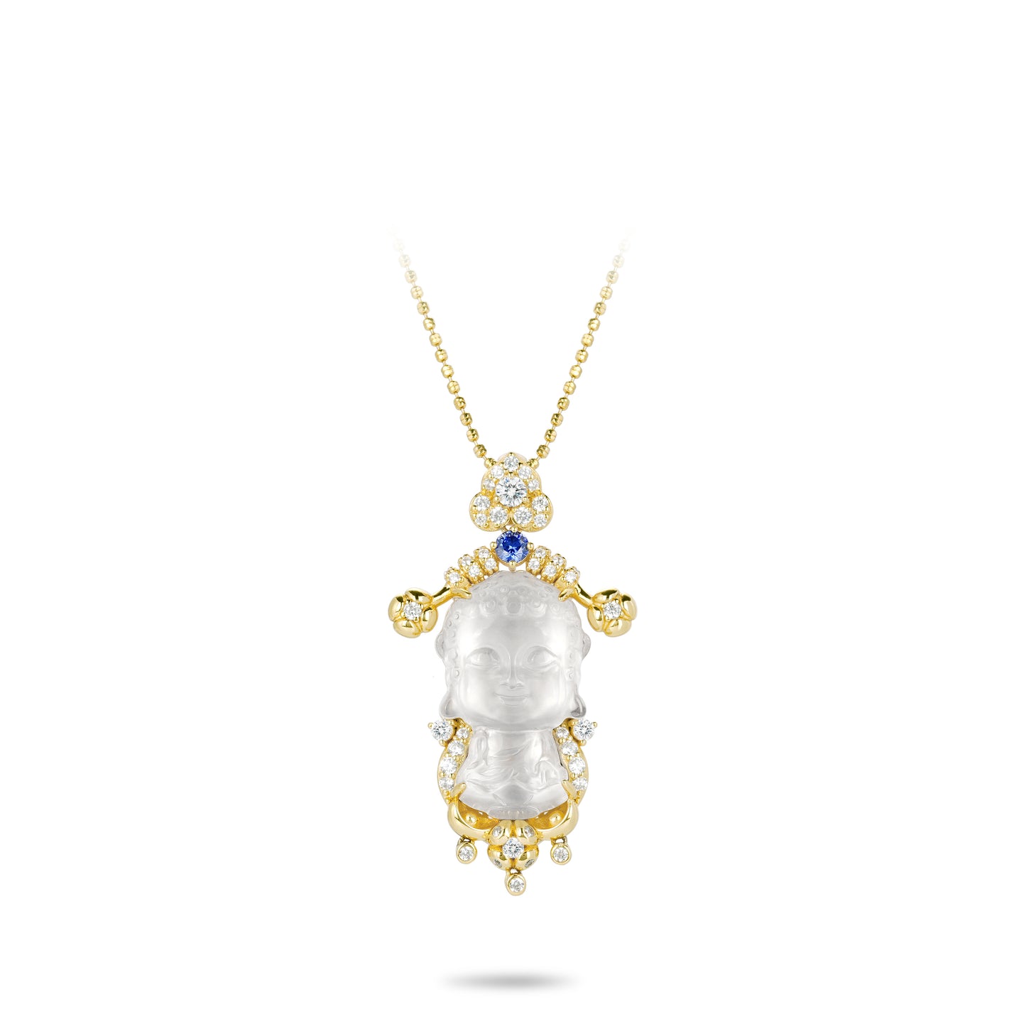 Golden time High Jewelry collection: Premium Icy Jadeite "Baby Buddha" Pendant