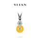 High Jewelry collection: Premium Yellow Jade Amulet "Ping An Kou Dragon" Modern Necklace