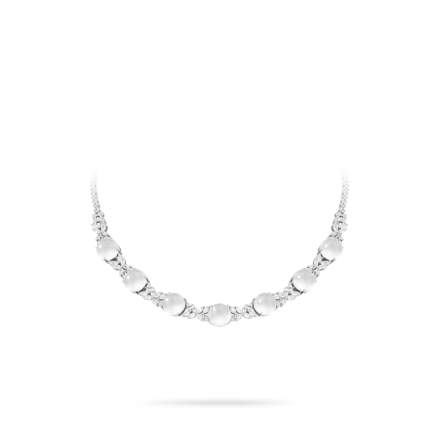 High Jewelry collection: Premium Icy Jade "Modern legendary luminous pearls" Tennis Necklace