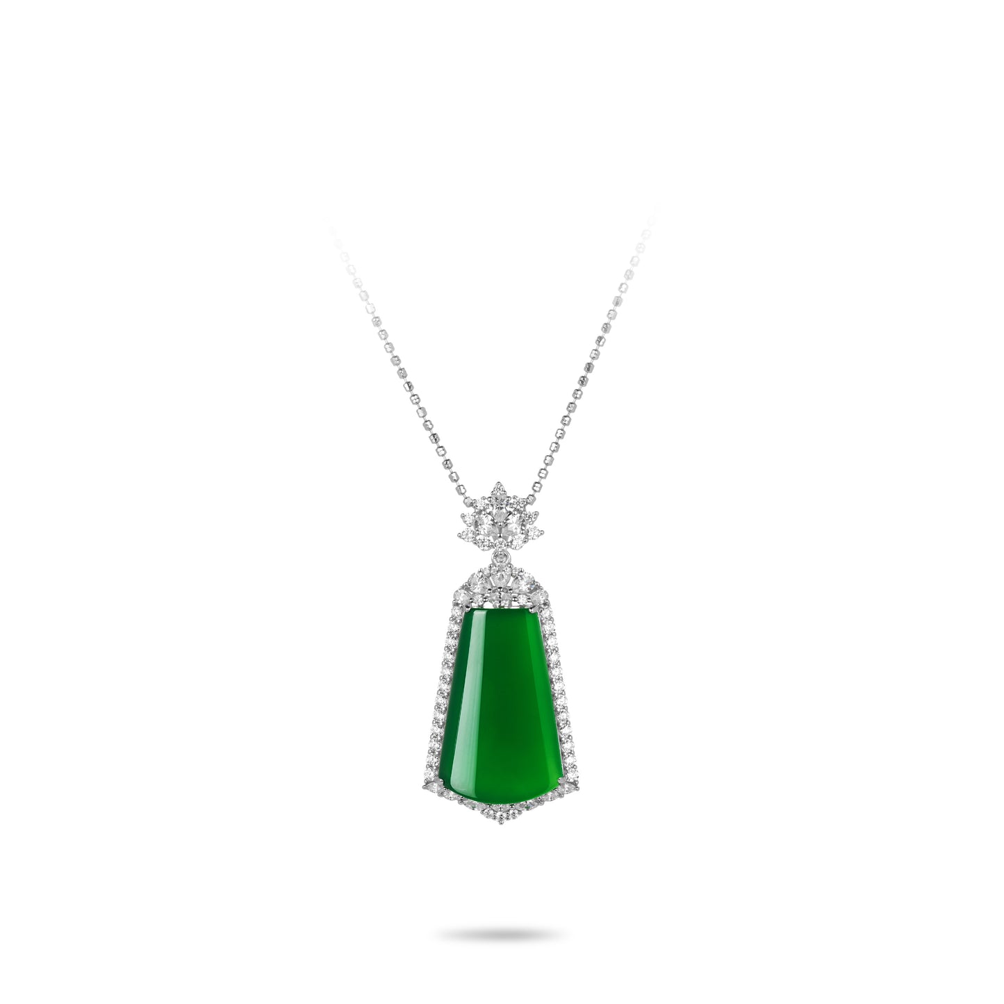 High Jewelry collection: Luxury Green Jade "No Worries" Big Pendant Necklace