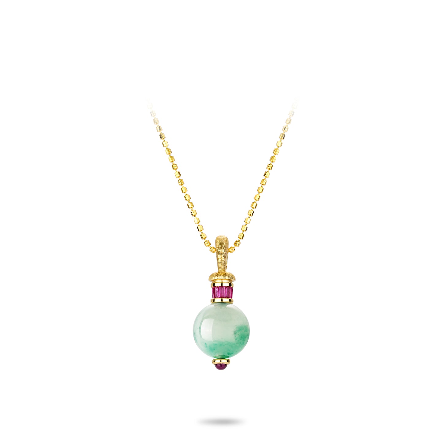 Pre-order High Jewelry collection: Premium Green Blossom Jade "Spring Mountain Sings" Pendant Necklace