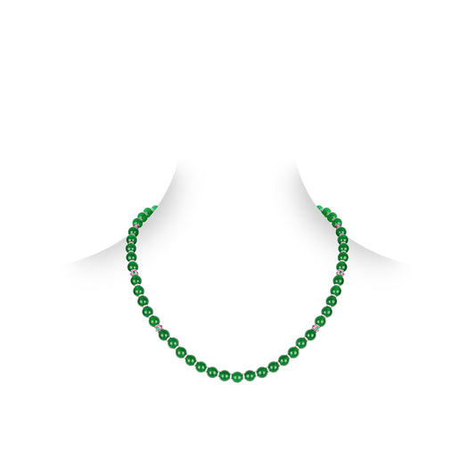 Pre-order High Jewelry collection:"Treasure beads" Green jade detailed Long necklace