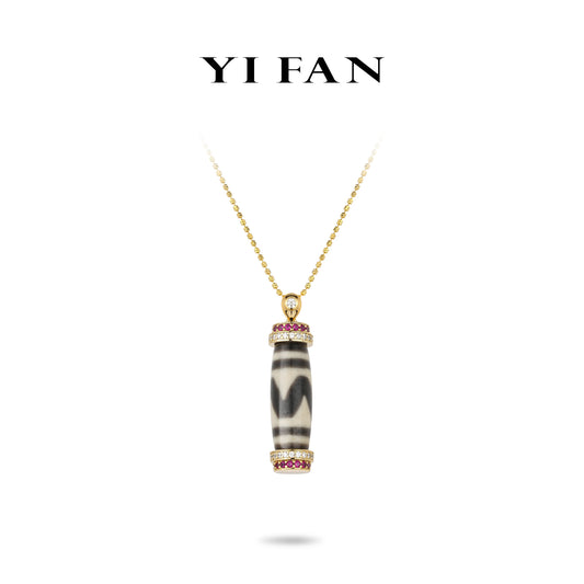 High Jewelry collection: "Tiger Tooth Tianzhu" Necklace, exquisitely adorned with the "Wushi Pillar"