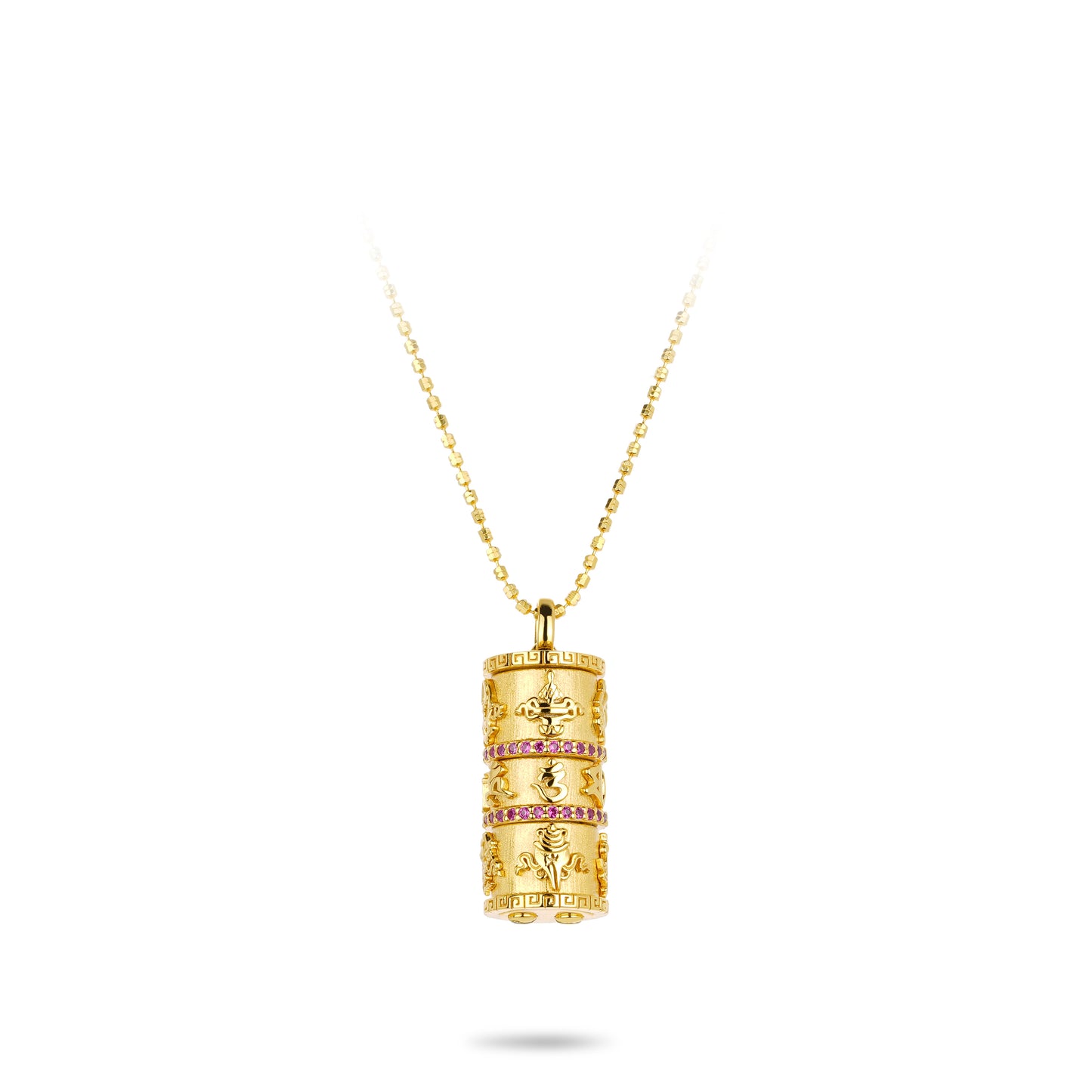 Pre-order High Jewelry collection: "Tibetan-style Golden Prayer Wheel" detailed Pendant Necklace