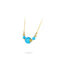 Golden Time Collection: Vintage style Dyed Blue Turquoise "Threesome" detailed Necklace