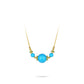 Golden Time Collection: Vintage style Dyed Blue Turquoise "Threesome" detailed Necklace