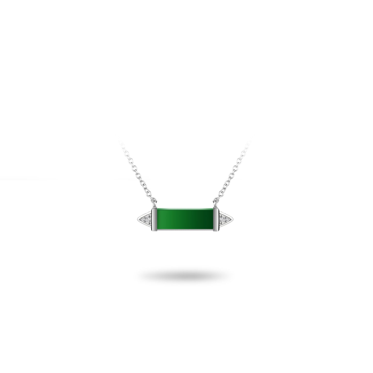 Pre-order High Jewelry collection: Green Jade "Candy Bar" Modern Pendant Necklace