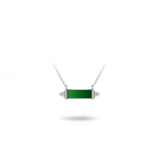 Pre-order High Jewelry collection: Green Jade "Candy Bar" Modern Pendant Necklace