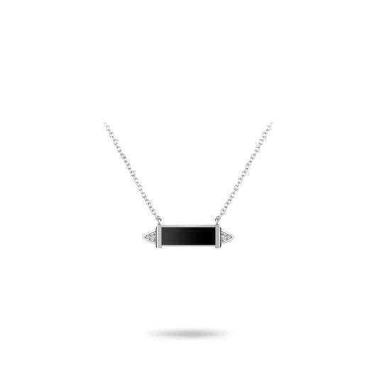 Minimalist collection: Black agate "Candy Bar" Modern Necklace (Unisex)