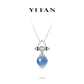 High Jewelry collection: Art deco "Blue Luminous Pearl" detailed Pendant Necklace