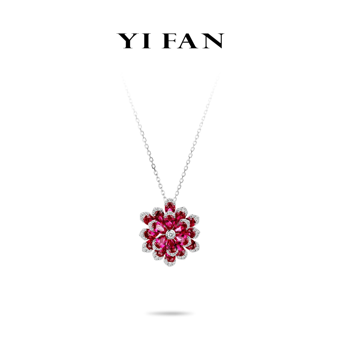 Welfare Exclusive: Recreation Modern Rose-Red "Immortal Flower" Pendant Necklace
