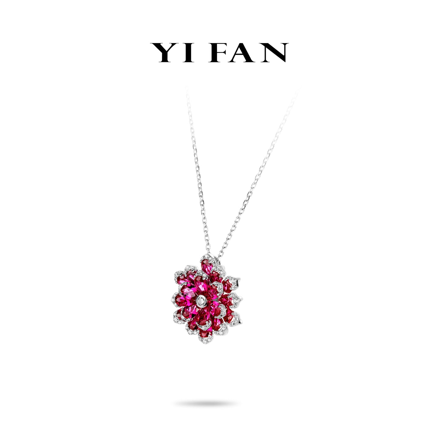 Welfare Exclusive: Recreation Modern Rose-Red "Immortal Flower" Pendant Necklace