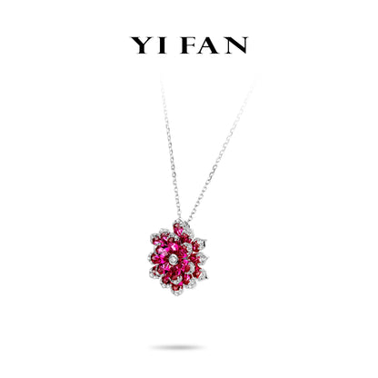 Welfare Exclusive: Recreation Modern Rose-Red "Immortal Flower" Pendant Necklace