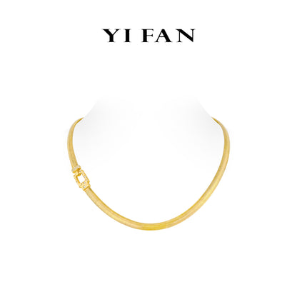 Minimalist collection: Versatile "Golden wide Herring bone chain" Unique clasp Necklace (Flexible Unisex)