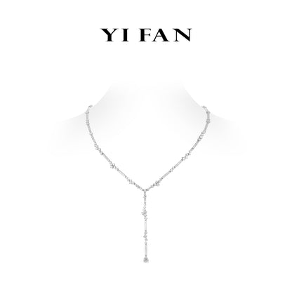 Wedding collection: "Brilliant Starry Sky" exquisite Y shape necklace
