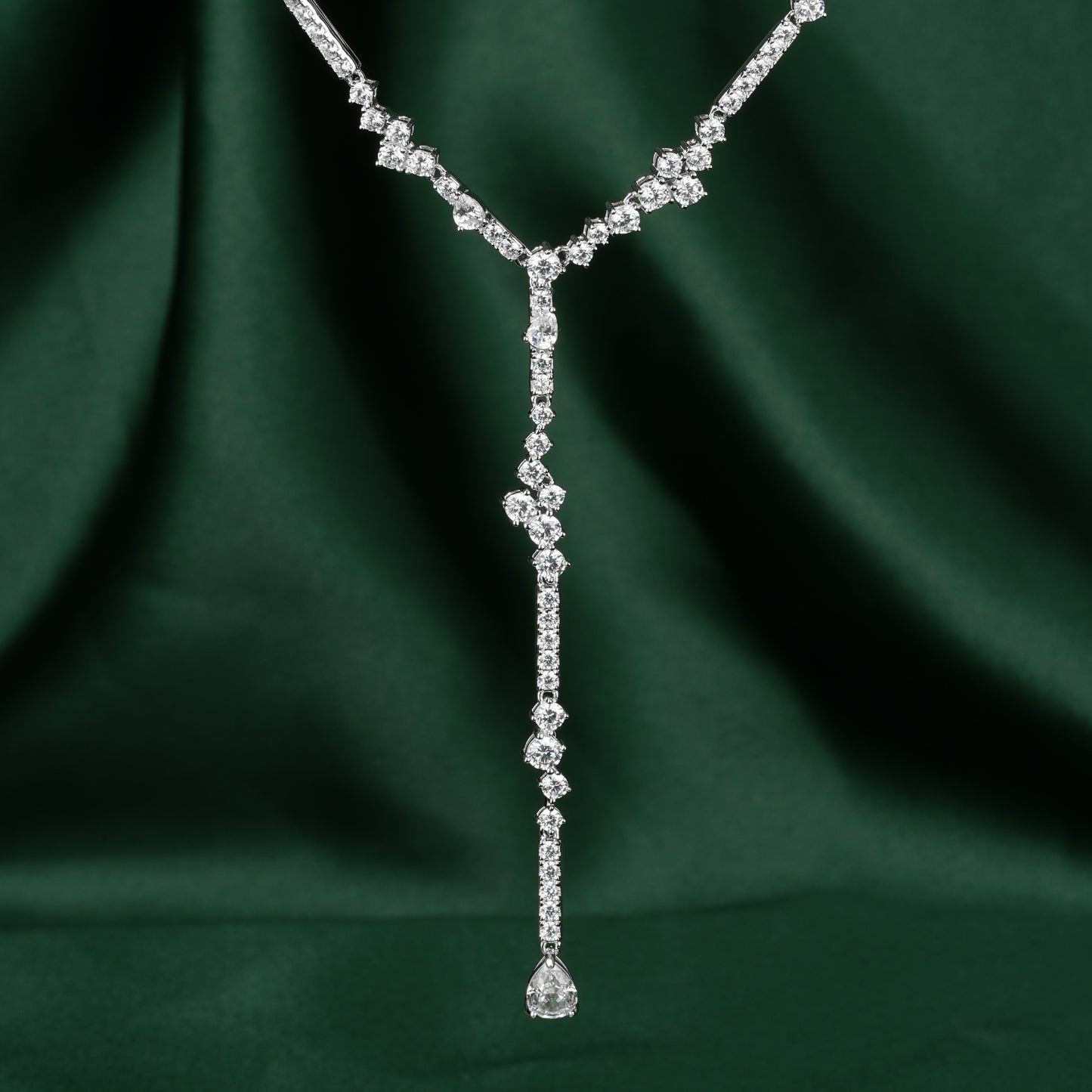 Wedding collection: "Brilliant Starry Sky" exquisite Y shape necklace