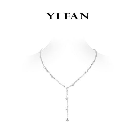 Wedding collection: "Brilliant Starry Sky" exquisite Y shape necklace