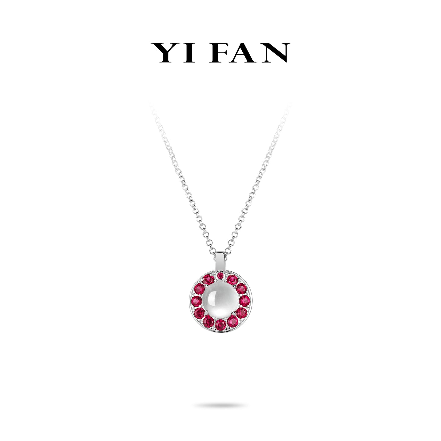 Pre-order Welfare Exclusive: Modern Icy Jade "luminous pearl with Red dots" Pendant Necklace