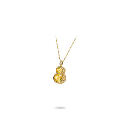 Yellow diamond color collection: Modern "Golden Hulu" Bottle Gourd Pendant Necklace