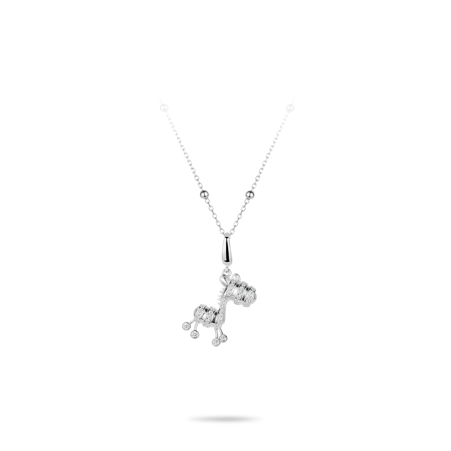 Animal collection: Modern "Sparkling Foal" Pendant Necklace (Unisex)