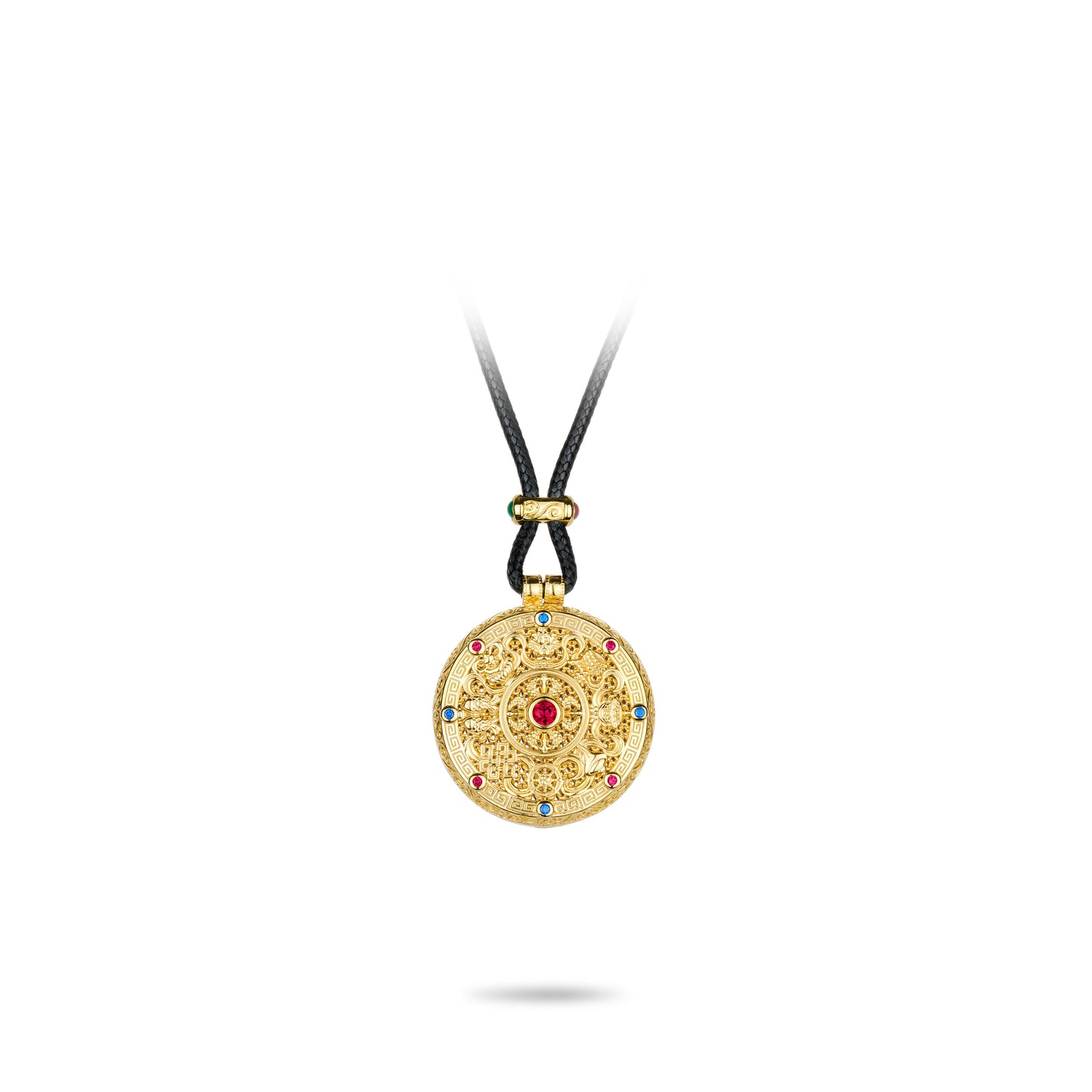 High Jewelry collection: "Mysterious Golden Compass" detailed box Pendant Necklace (2 side to wear)