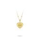 Golden time collection: Modern "Brushed Dazzling Heart" detailed Pendant Necklace (2 side to wear)