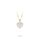 Golden time collection: Modern "Brushed Dazzling Heart" detailed Pendant Necklace (2 side to wear)