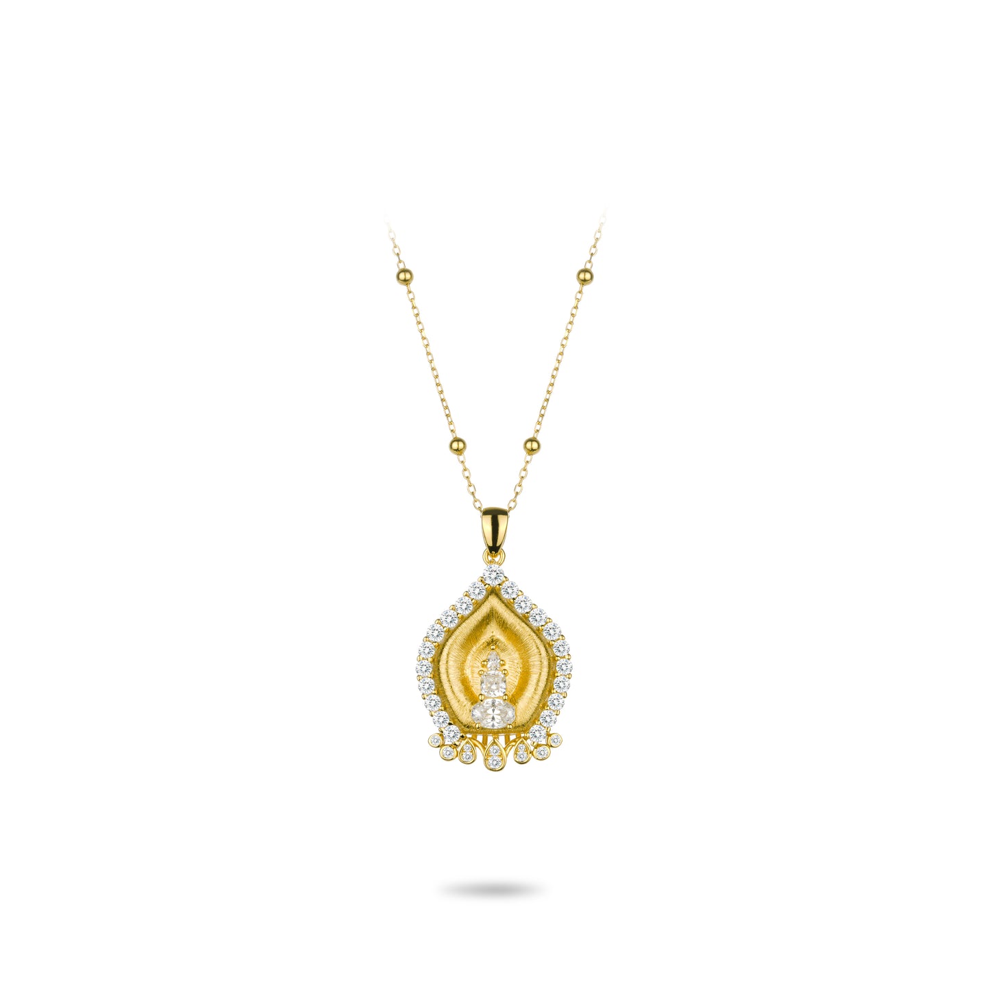 Pre-order Golden time collection: "Golden Brushed Buddha" detailed Pendant Necklace