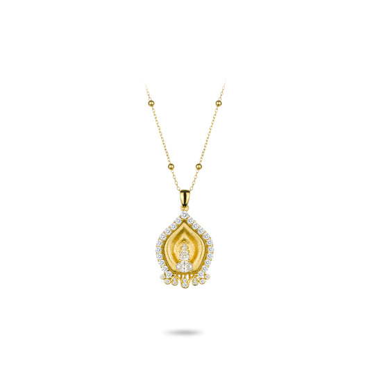 Pre-order Golden time collection: "Golden Brushed Buddha" detailed Pendant Necklace