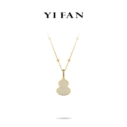 Minimalist collection: Golden "Dazzling Bottle gourd Hulu" Pendant Necklace