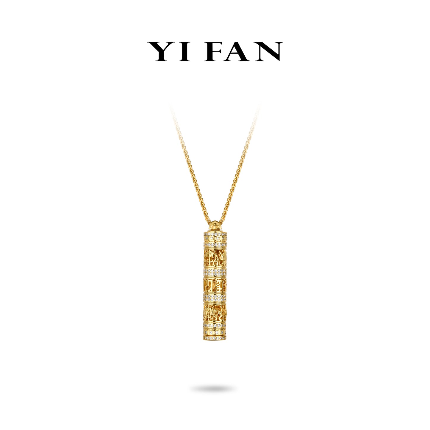 Pre-order High Jewelry collection: Exquisite "Golden Carved Hollow Pendant Necklace with Hidden Guanyin Statue."