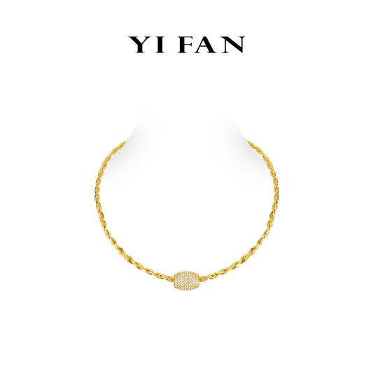 Summer Vibes collection: Modern "exclusive drawing process" Golden lucky beads Necklace